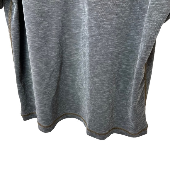 Tommy Bahama Polo Mens Collared 1/4 Button Short Sleeve Tencel Gray Large - Picture 10 of 11